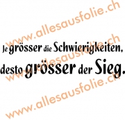 Je grösser die Schwierigkeiten, desto grösser der Sieg